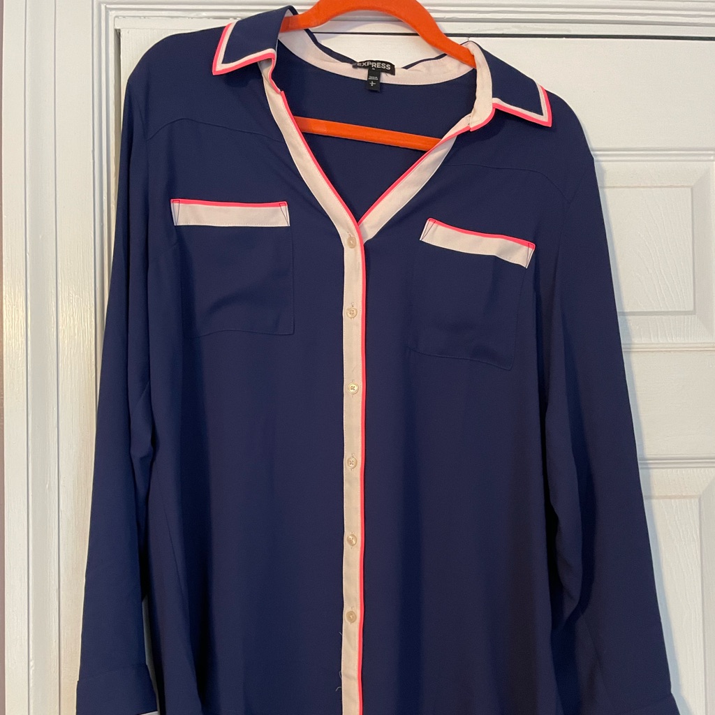 Large Express Button Down Blouse